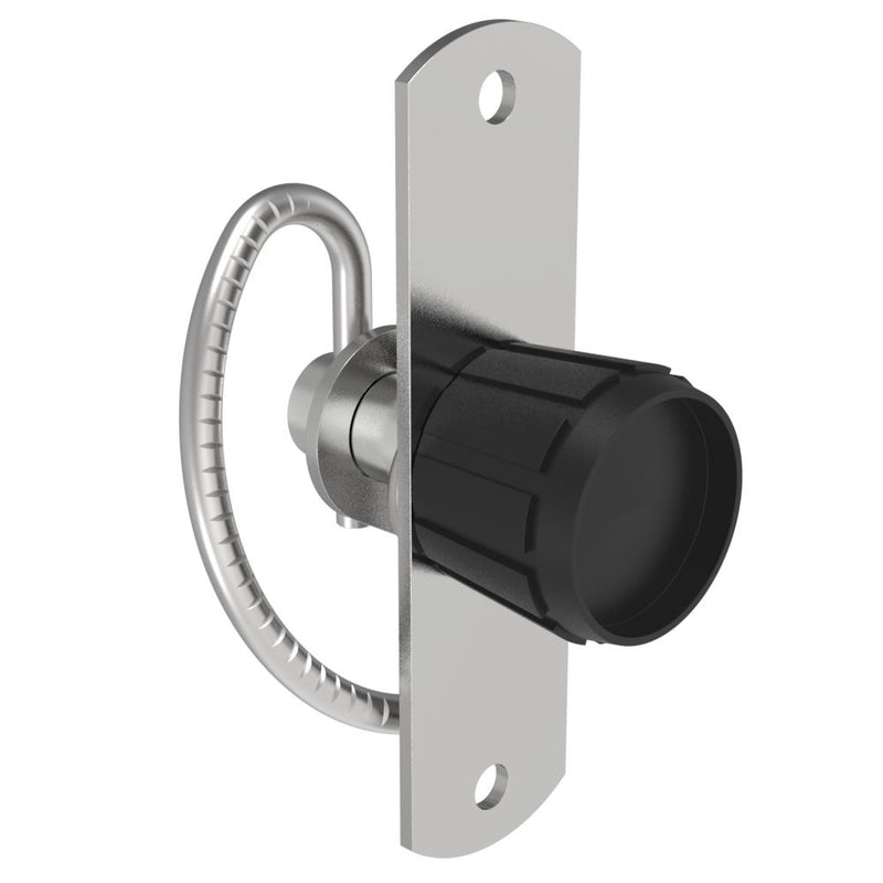 SOUTHCO Compression Latch, Self-Adjusting, Large Size, No Restriction, Knob, Rivet/Screw (Thru Hole) Installation, Serrated Spring, Steel, Zinc Plated, Bright [57-40-411-10]