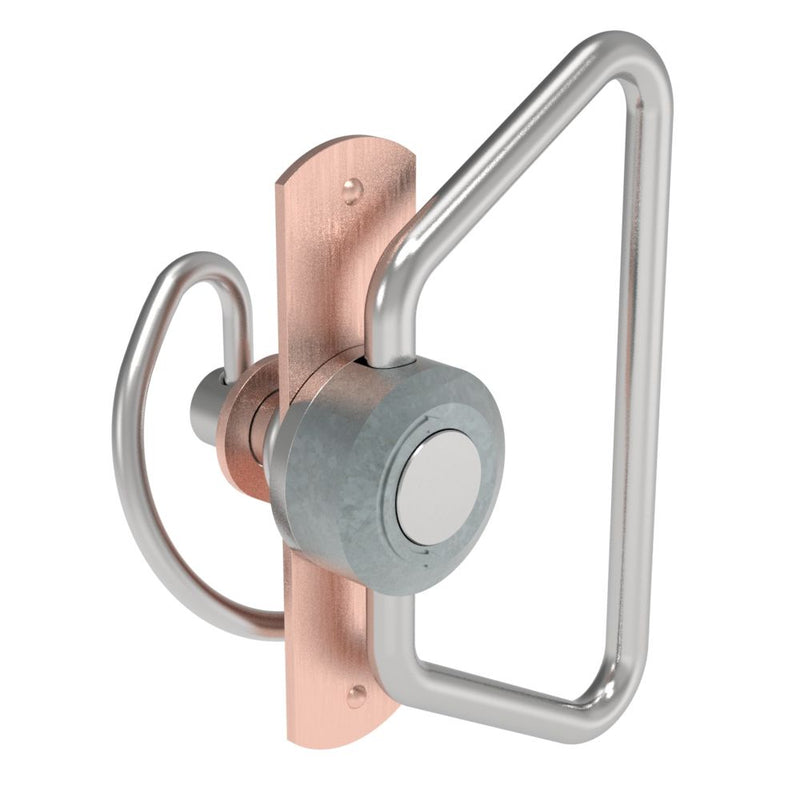 SOUTHCO Compression Latch, Self-Adjusting, Large Size, No Restriction, Bail Handle, Weld Installation, Smooth Spring, Steel, Copper Plated, Bright [57-40-705-85]