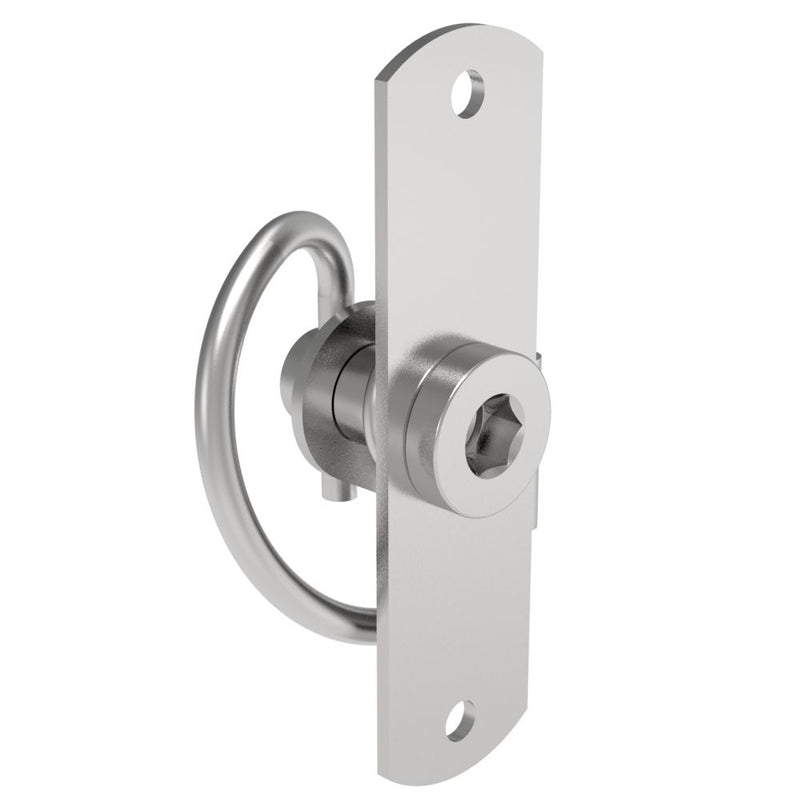 SOUTHCO Compression Latch, Self-Adjusting, Large Size, Tool Locking, Hex Recess, Rivet/Screw (Thru Hole) Installation, Smooth Spring, Steel, Zinc Plated, Bright [57-40-801-10]