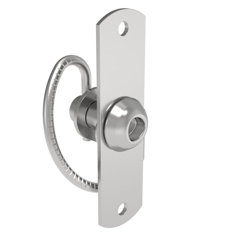 SOUTHCO Compression Latch, Self-Adjusting, Medium Size, Tool Locking, Toolhead Recess, Rivet/Screw (Thru Hole) Installation, Serrated Spring, Steel, Zinc Plated, Bright [57-T-10]