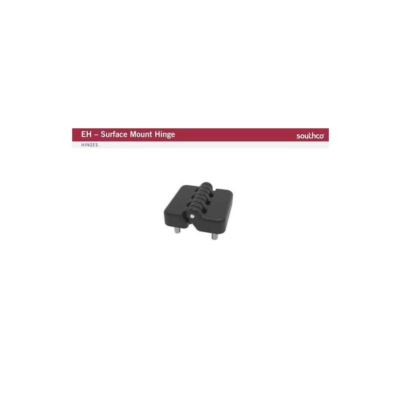 SOUTHCO Surface Mount Hinge, 50 mm size, with Mounting Holes, Nylon, Black [EH-6B-5TV5-20]