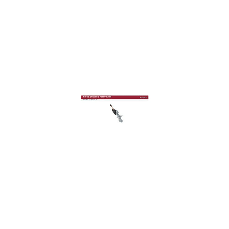 SOUTHCO Electronic Rotary Push-to-Close, Pull-to-Open Latch, Sealed, Plastic and Stainless Steel, Thru Holes, 5 Volts, with Connector [R4-05-20-4EF1-20]