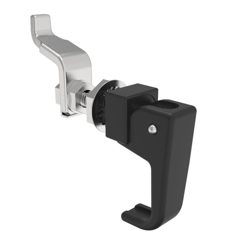 SOUTHCO Compression Latch, Lift & Turn, Small Size, Handle Style, No Restriction, Non-Locking, Zinc Alloy, Powder Coat, Black [62-10-35]