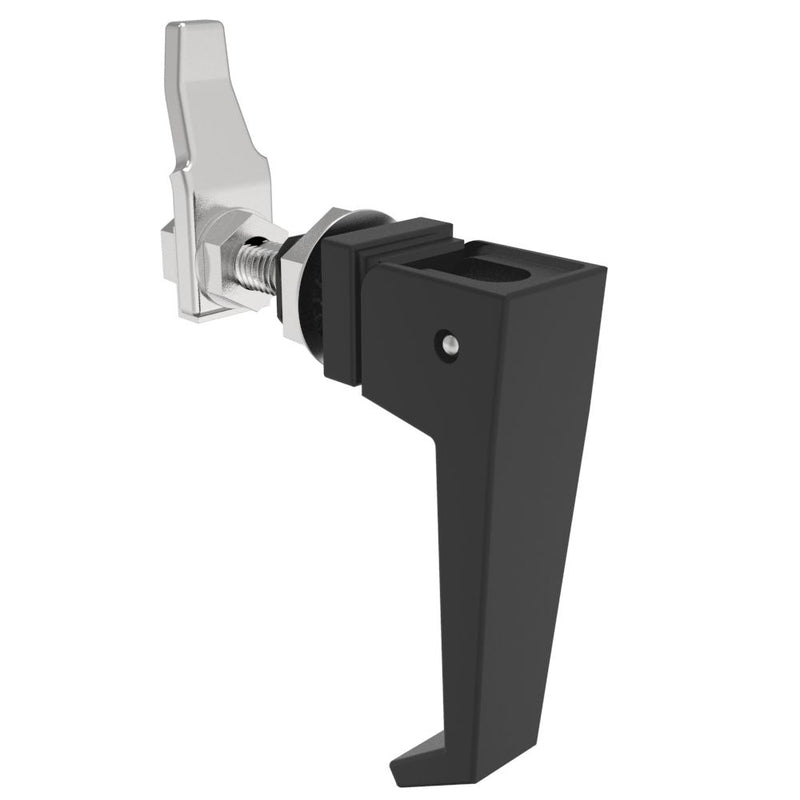 SOUTHCO Compression Latch, Lift & Turn, Medium Size, Handle Style, No Restriction, Non-Locking, Zinc Alloy, Powder Coat, Black [62-30-35]