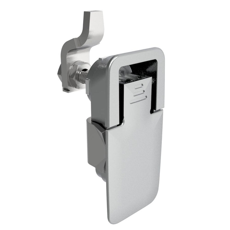 SOUTHCO Compression Latch, Lift & Turn, Medium Size, Flush Style, No Restriction, Non-Locking, Zinc Alloy, Chrome Plated, Textured [62-40-201-3]