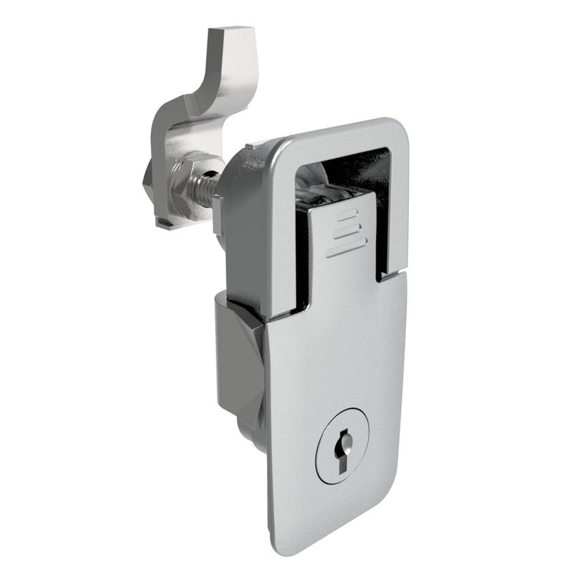 SOUTHCO Compression Latch, Lift & Turn, Medium Size, Flush Style, Key Locking, Zinc Alloy, Chrome Plated, Textured [62-42-201-3]