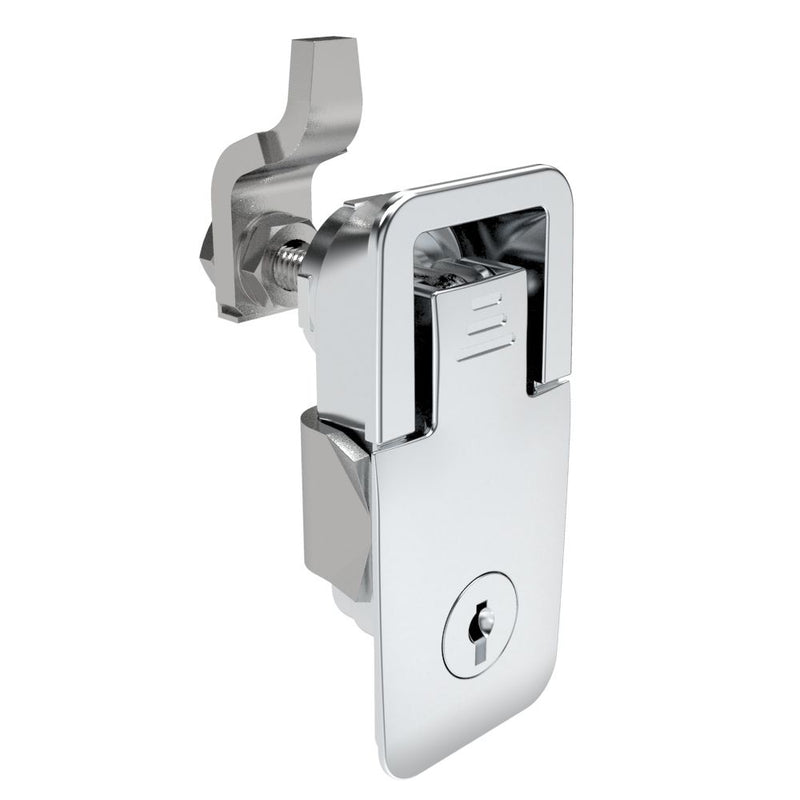 SOUTHCO Compression Latch, Lift & Turn, Medium Size, Flush Style, Key Locking, Zinc Alloy, Chrome Plated, Polished [62-42-111-3]