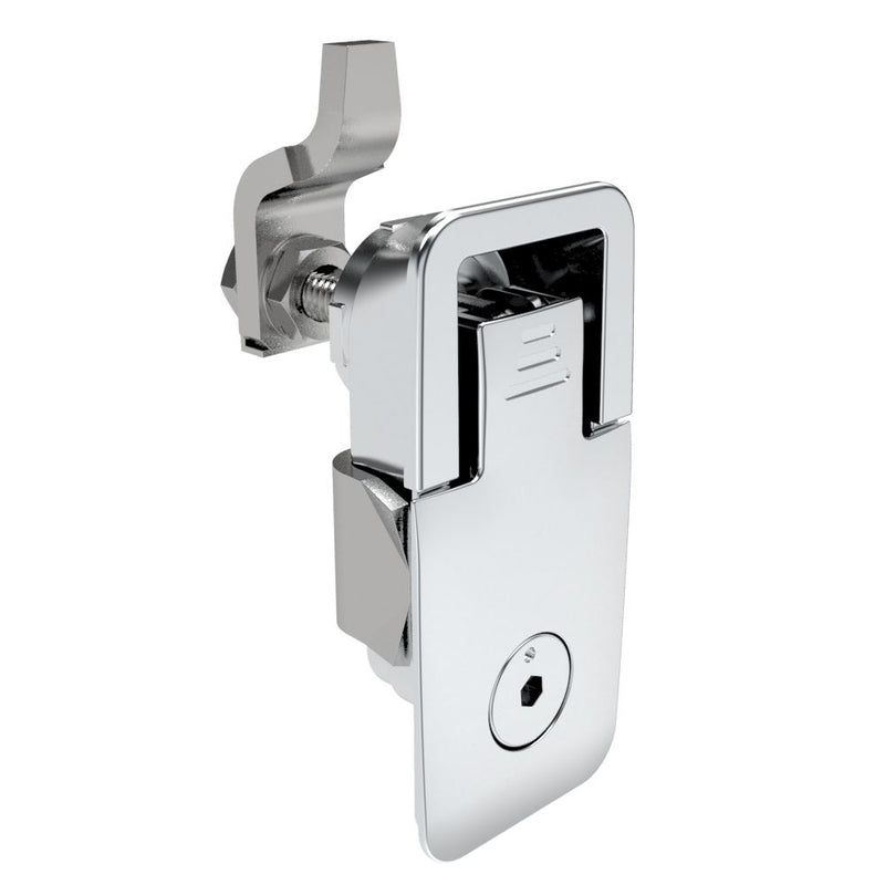 SOUTHCO Compression Latch, Lift & Turn, Medium Size, Flush Style, Tool Locking, 4 mm Hex Recess, Zinc Alloy, Chrome Plated, Polished [62-420-311-2]