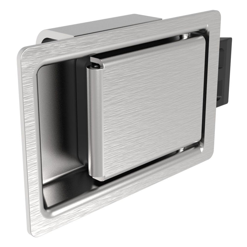 SOUTHCO Push-to-Close Latch, Miniature Size, Stainless Steel, Brushed Finish [64-01-10]