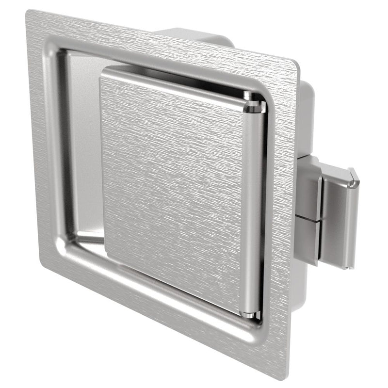 SOUTHCO Push-to-Close Latch, Large Size, Non-Locking, 11.9mm (.47 in) Grip, Stainless Steel, Brushed Finish [64-10-301-50]
