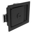 SOUTHCO Push-to-Close Latch, Large Size, Locking, 11.9mm (.47 in) Grip, Steel, Powder Coated, Black [64-10-302-90]