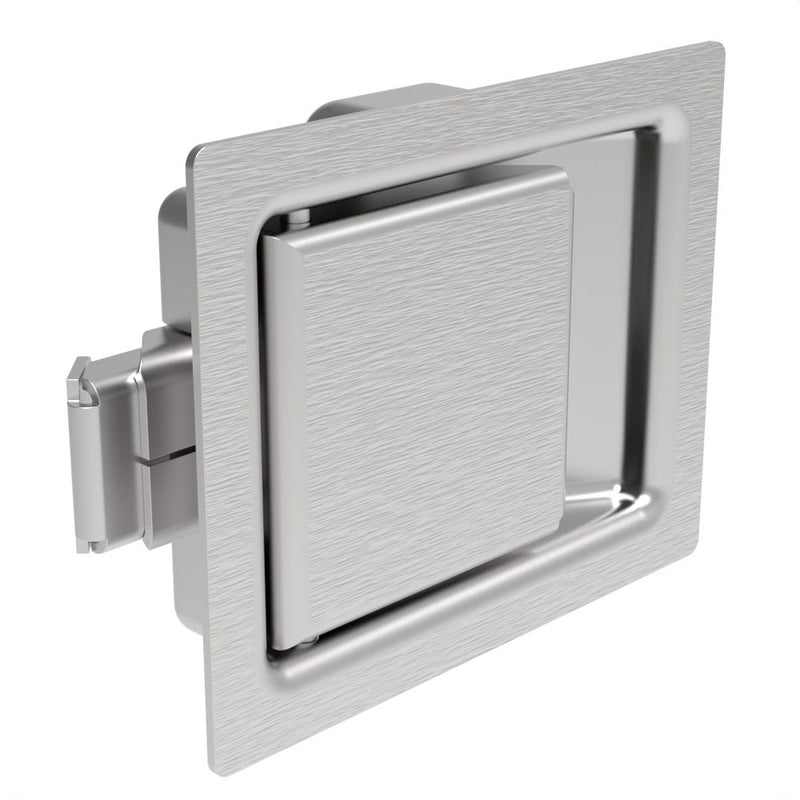 SOUTHCO Push-to-Close Latch, Medium Size, Non-Locking, 7.9mm (.31 in) Grip, Stainless Steel, Brushed Finish [64-21-10]