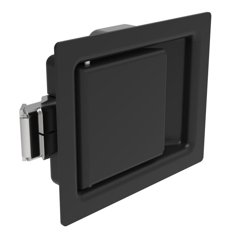 SOUTHCO Push-to-Close Latch, Medium Size, Non-Locking, 7.9mm (.31 in) Grip, Steel, Powder Coated, Black [64-21-11]