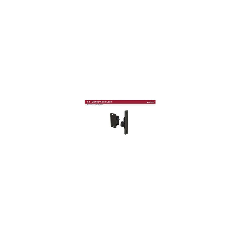 SOUTHCO Push-to-Close Latch, Rivet / Screw (thru hole) Mounting, 13N (3 lbf), Plastic, Black [C3-803]