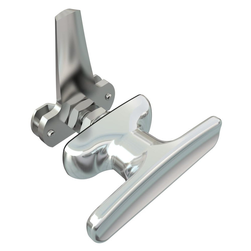 SOUTHCO Cam Latch T-Handle, Turn Clockwise to Latch / Lock, Long Cam, Zinc Alloy, Chrome Plated, Polished [92-11-112]