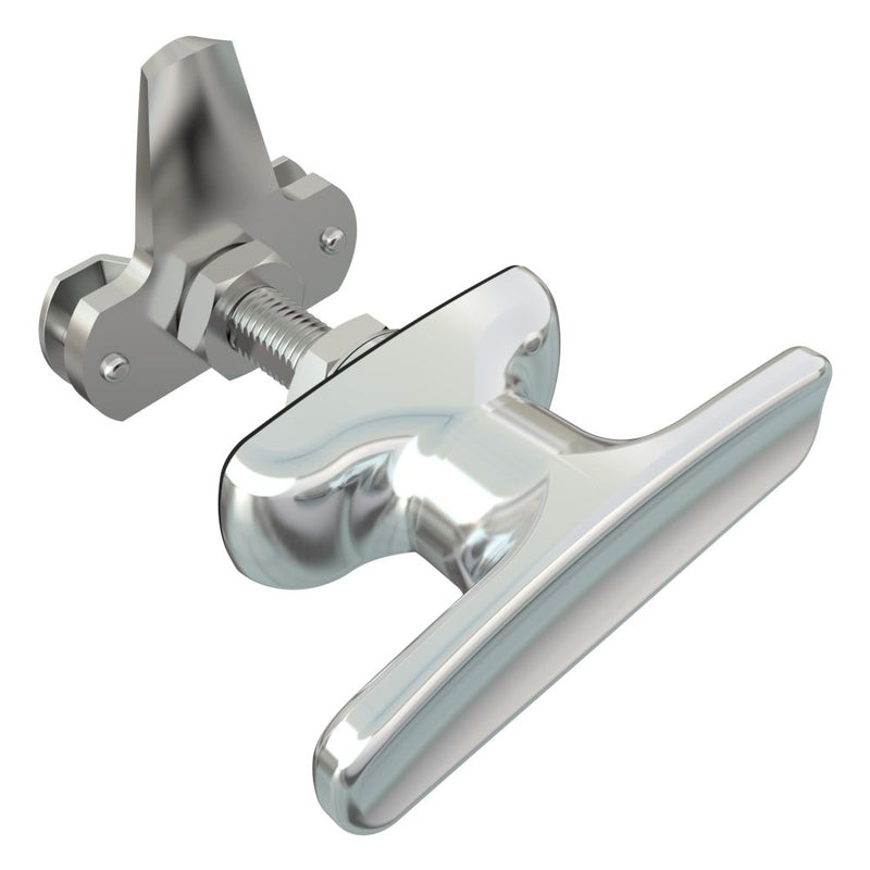 SOUTHCO Cam Latch T-Handle, Turn Clockwise to Latch / Lock, Short Cam, Zinc Alloy, Chrome Plated, Polished [92-11-121]