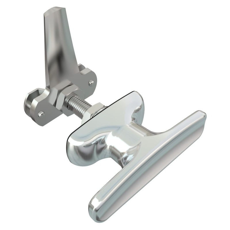 SOUTHCO Cam Latch T-Handle, Turn Clockwise to Latch / Lock, Long Cam, Zinc Alloy, Chrome Plated, Polished [92-11-122]