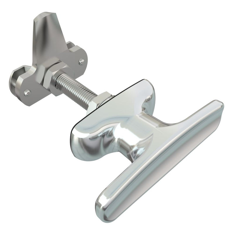 SOUTHCO Cam Latch T-Handle, Turn Clockwise to Latch / Lock, Short Cam, Zinc Alloy, Chrome Plated, Polished [92-11-131]