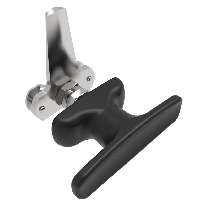 SOUTHCO Cam Latch T-Handle, Turn Clockwise to Latch / Lock, Long Cam, Zinc Alloy, Powder Coat, Black [92-11-512]