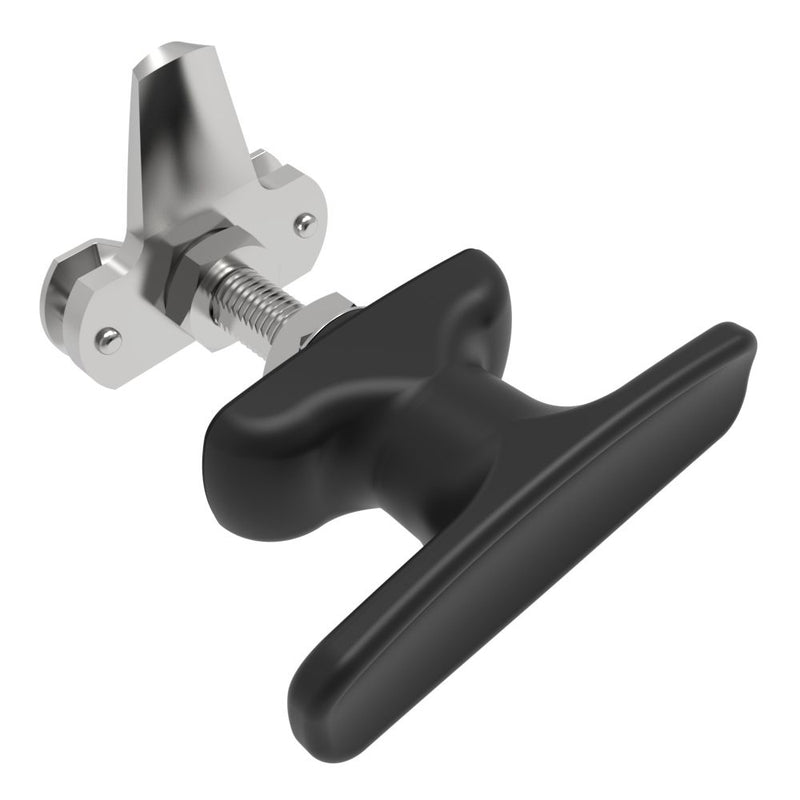 SOUTHCO Cam Latch T-Handle, Turn Clockwise to Latch / Lock, Short Cam, Zinc Alloy, Powder Coat, Black [92-11-521]