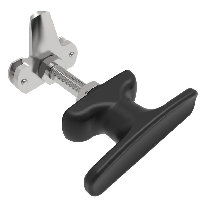 SOUTHCO Cam Latch T-Handle, Turn Clockwise to Latch / Lock, Short Cam, Zinc Alloy, Powder Coat, Black [92-11-531]