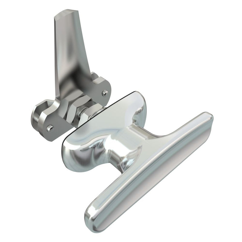 SOUTHCO Cam Latch T-Handle, Turn Counterclockwise to Latch / Lock, Long Cam, Zinc Alloy, Chrome Plated, Polished [92-12-112]