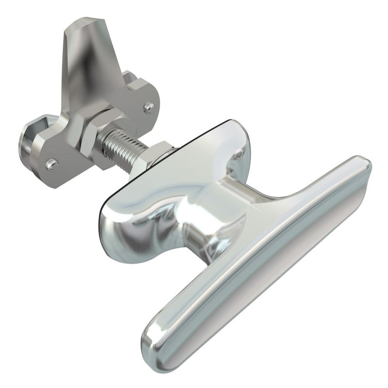 SOUTHCO Cam Latch T-Handle, Turn Counterclockwise to Latch / Lock, Short Cam, Zinc Alloy, Chrome Plated, Polished [92-12-121]