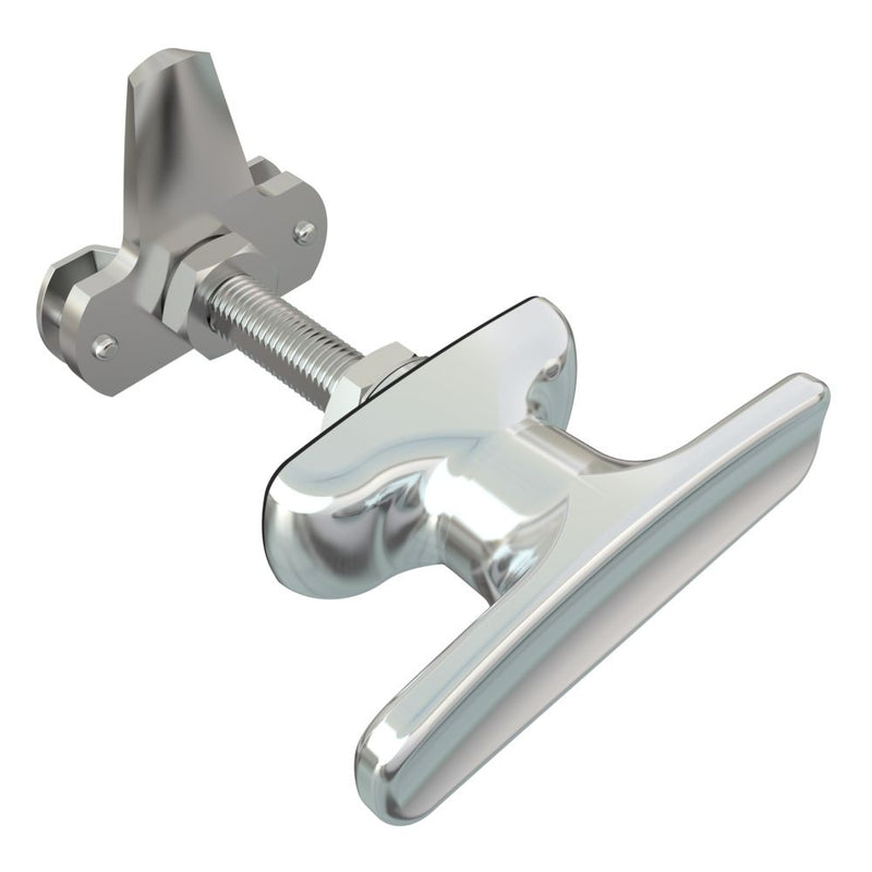 SOUTHCO Cam Latch T-Handle, Turn Counterclockwise to Latch / Lock, Short Cam, Zinc Alloy, Chrome Plated, Polished [92-12-131]