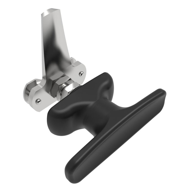 SOUTHCO Cam Latch T-Handle, Turn Counterclockwise to Latch / Lock, Long Cam, Zinc Alloy, Powder Coat, Black [92-12-512]