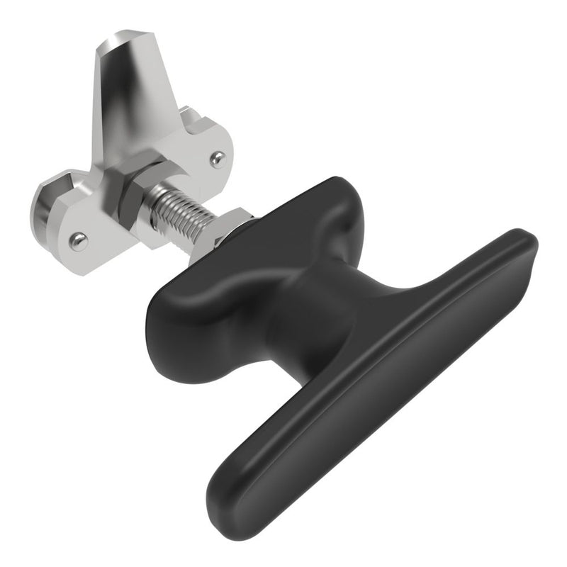 SOUTHCO Cam Latch T-Handle, Turn Counterclockwise to Latch / Lock, Short Cam, Zinc Alloy, Powder Coat, Black [92-12-521]