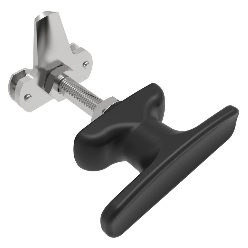 SOUTHCO Cam Latch T-Handle, Turn Counterclockwise to Latch / Lock, Short Cam, Zinc Alloy, Powder Coat, Black [92-12-531]