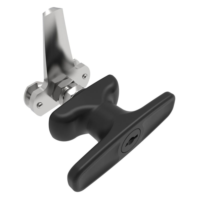 SOUTHCO Cam Latch T-Handle, Turn Clockwise to Latch / Lock, Long Cam, Zinc Alloy, Powder Coat, Black [92-21-512]