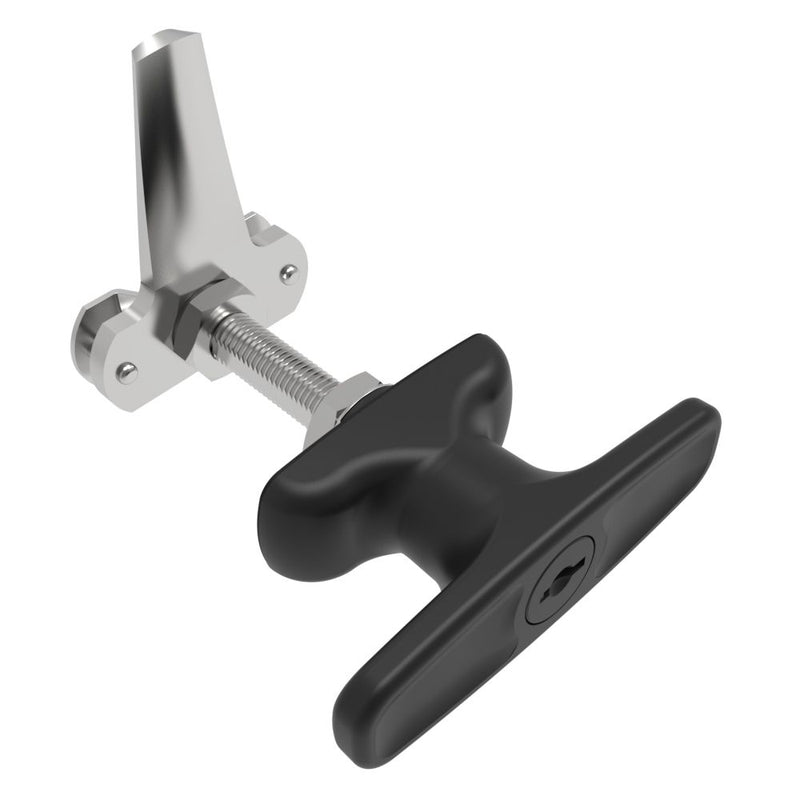 SOUTHCO Cam Latch T-Handle, Turn Clockwise to Latch / Lock, Long Cam, Zinc Alloy, Powder Coat, Black [92-21-532]