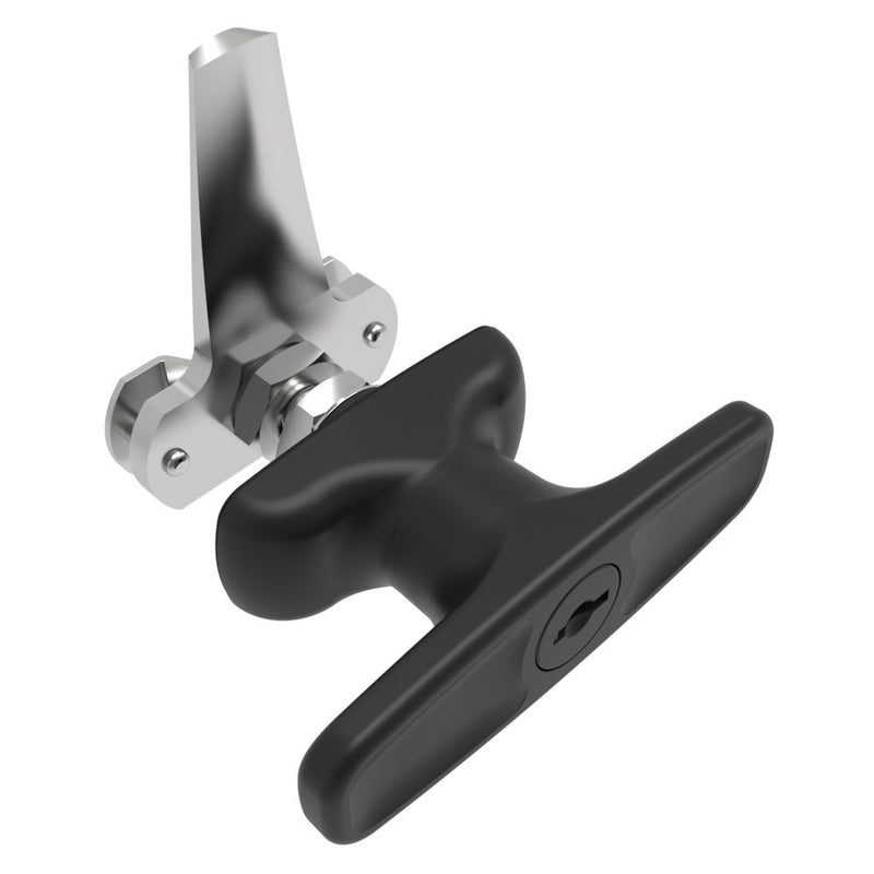 SOUTHCO Cam Latch T-Handle, Turn Counterclockwise to Latch / Lock, Long Cam, Zinc Alloy, Powder Coat, Black [92-22-512]