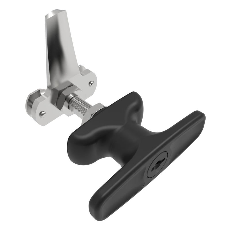 SOUTHCO Cam Latch T-Handle, Turn Counterclockwise to Latch / Lock, Long Cam, Zinc Alloy, Powder Coat, Black [92-22-522]