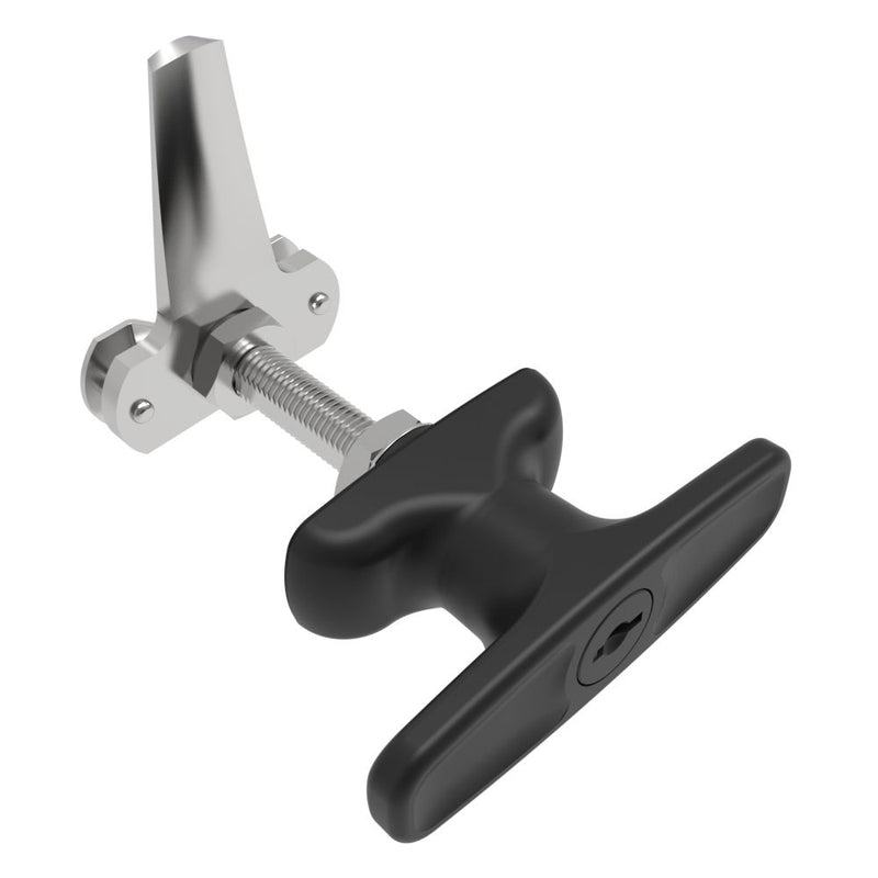 SOUTHCO Cam Latch T-Handle, Turn Counterclockwise to Latch / Lock, Long Cam, Zinc Alloy, Powder Coat, Black [92-22-532]