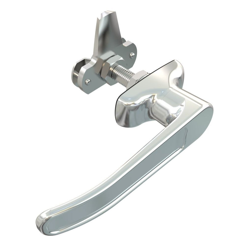 SOUTHCO Cam Latch L-Handle, Turn Clockwise to Latch / Lock, Short Cam, Zinc Alloy, Chrome Plated, Polished [92-31-121]