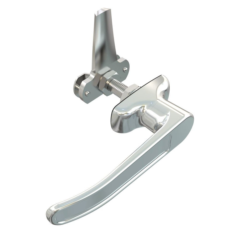 SOUTHCO Cam Latch L-Handle, Turn Clockwise to Latch / Lock, Long Cam, Zinc Alloy, Chrome Plated, Polished [92-31-122]