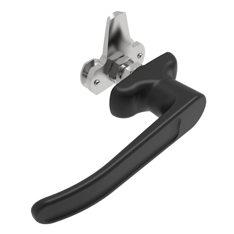 SOUTHCO Cam Latch L-Handle, Turn Clockwise to Latch / Lock, Short Cam, Zinc Alloy, Powder Coat, Black [92-31-511]
