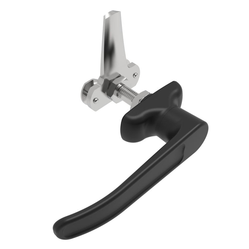 SOUTHCO Cam Latch L-Handle, Turn Clockwise to Latch / Lock, Long Cam, Zinc Alloy, Powder Coat, Black [92-31-522]