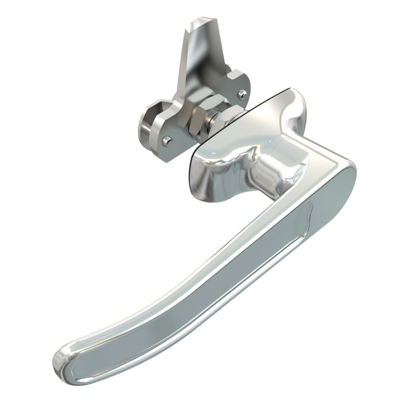 SOUTHCO Cam Latch L-Handle, Turn Counterclockwise to Latch / Lock, Short Cam, Zinc Alloy, Chrome Plated, Polished [92-32-111]