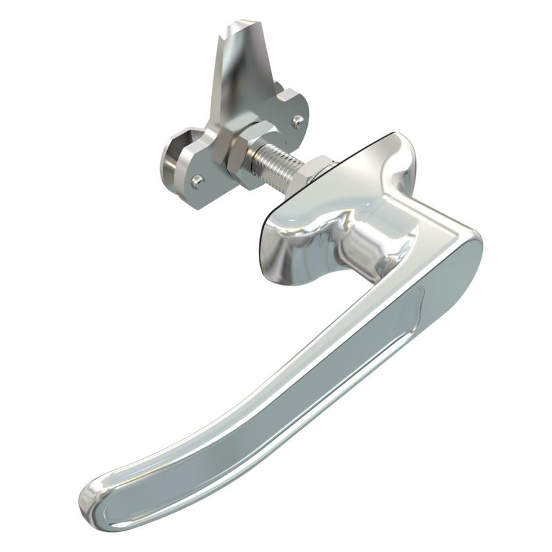 SOUTHCO Cam Latch L-Handle, Turn Counterclockwise to Latch / Lock, Short Cam, Zinc Alloy, Chrome Plated, Polished [92-32-121]