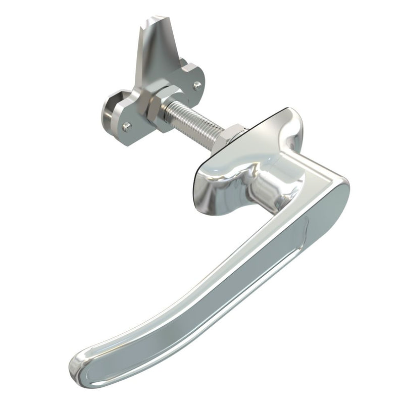 SOUTHCO Cam Latch L-Handle, Turn Counterclockwise to Latch / Lock, Short Cam, Zinc Alloy, Chrome Plated, Polished [92-32-131]