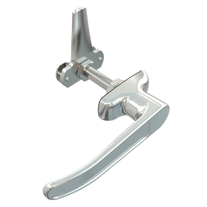 SOUTHCO Cam Latch L-Handle, Turn Counterclockwise to Latch / Lock, Long Cam, Zinc Alloy, Chrome Plated, Polished [92-32-132]