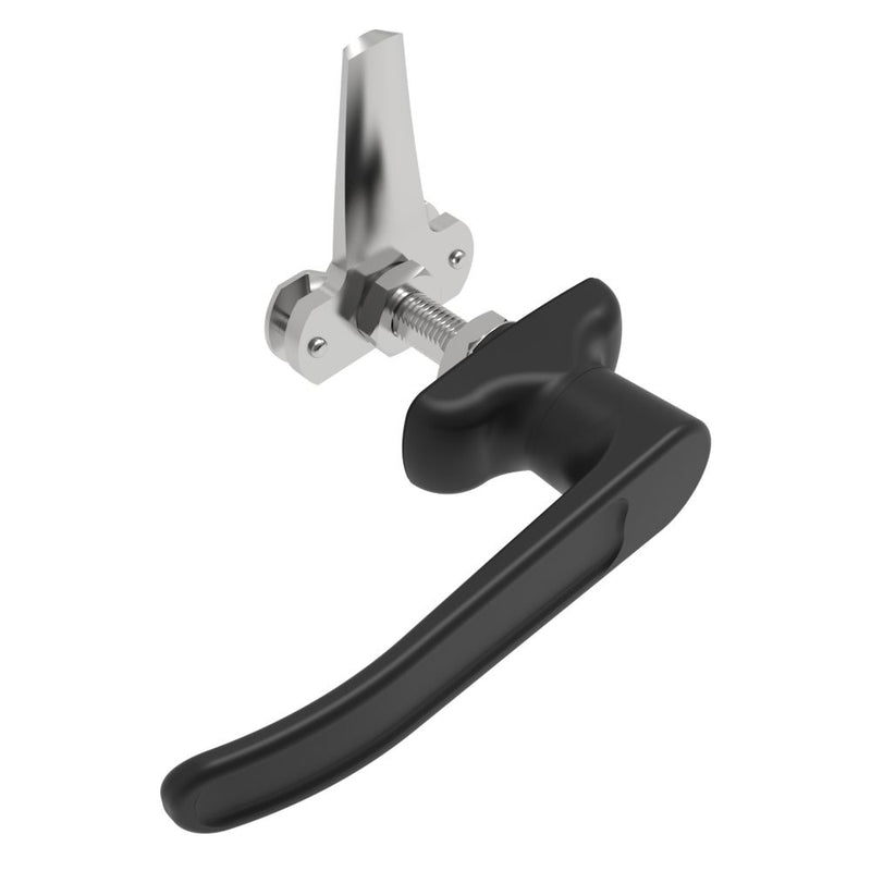 SOUTHCO Cam Latch L-Handle, Turn Counterclockwise to Latch / Lock, Long Cam, Zinc Alloy, Powder Coat, Black [92-32-522]