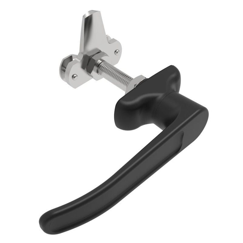 SOUTHCO Cam Latch L-Handle, Turn Counterclockwise to Latch / Lock, Short Cam, Zinc Alloy, Powder Coat, Black [92-32-531]
