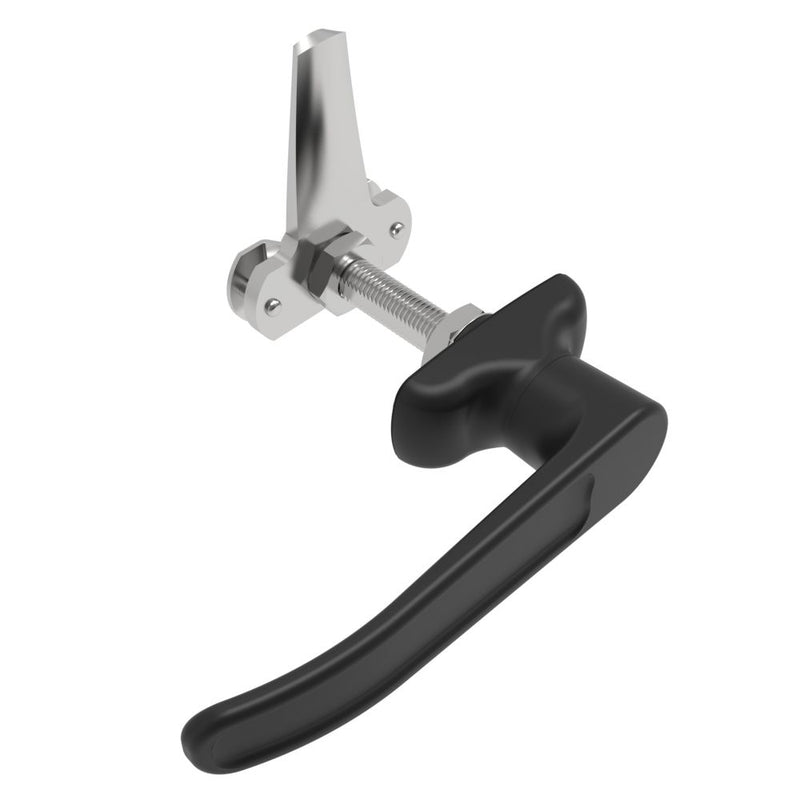 SOUTHCO Cam Latch L-Handle, Turn Counterclockwise to Latch / Lock, Long Cam, Zinc Alloy, Powder Coat, Black [92-32-532]