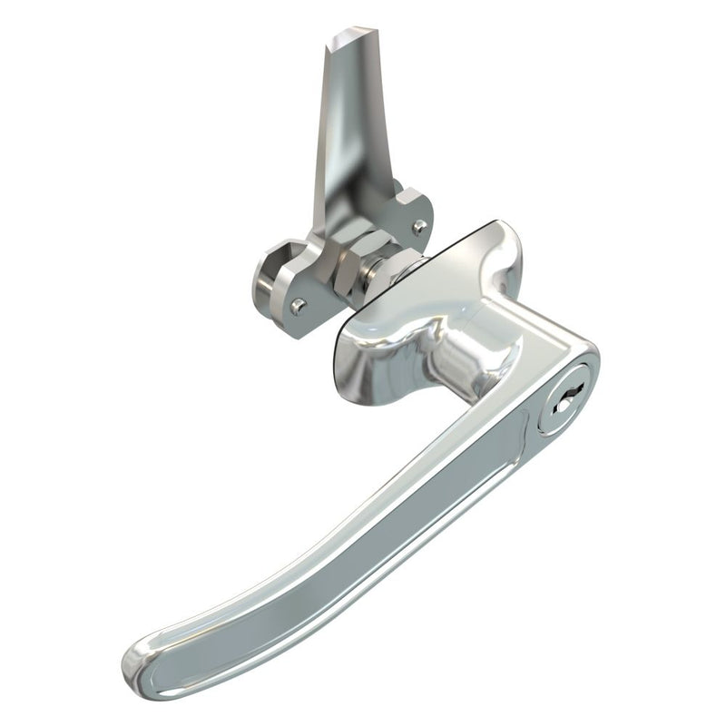 SOUTHCO Cam Latch L-Handle, Turn Clockwise to Latch / Lock, Long Cam, Zinc Alloy, Chrome Plated, Polished [92-41-112]