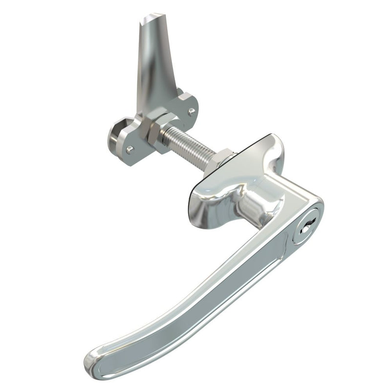 SOUTHCO Cam Latch L-Handle, Turn Clockwise to Latch / Lock, Long Cam, Zinc Alloy, Chrome Plated, Polished [92-41-132]