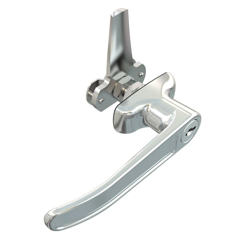 SOUTHCO Cam Latch L-Handle, Turn Counterclockwise to Latch / Lock, Long Cam, Zinc Alloy, Chrome Plated, Polished [92-42-112]